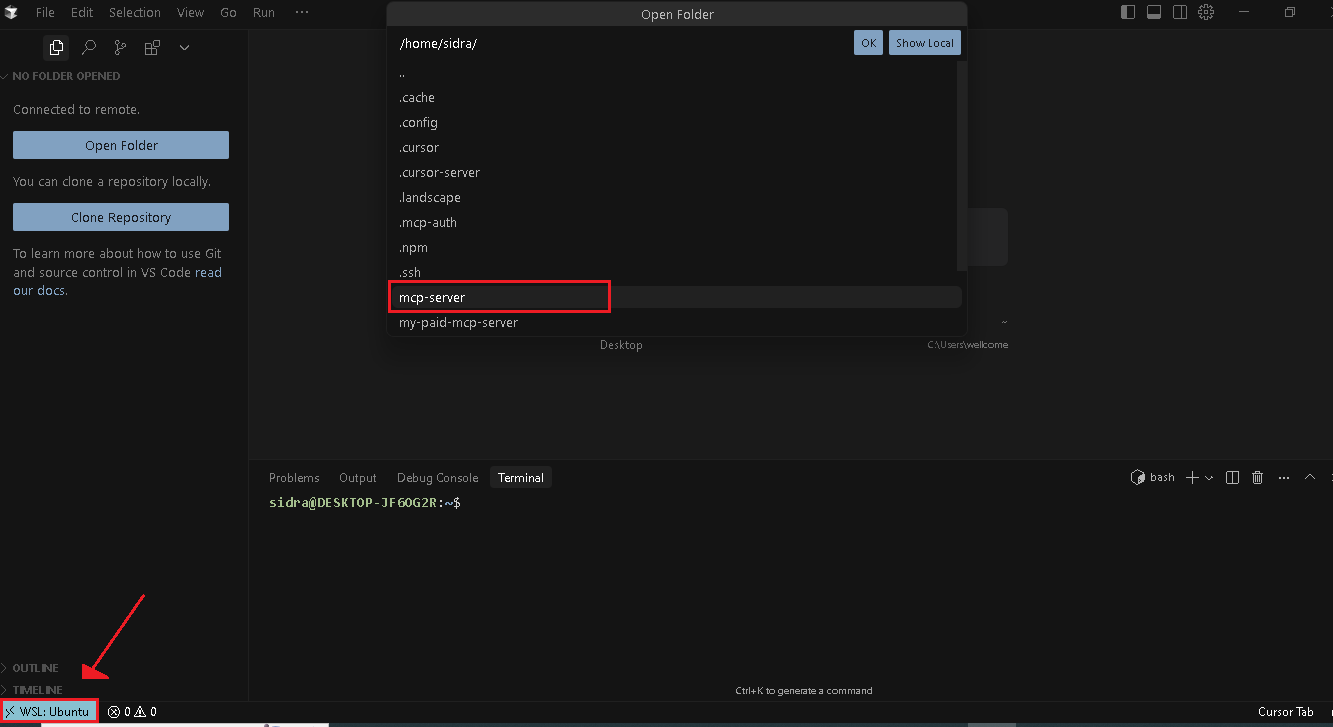 Cursor WSL Setup