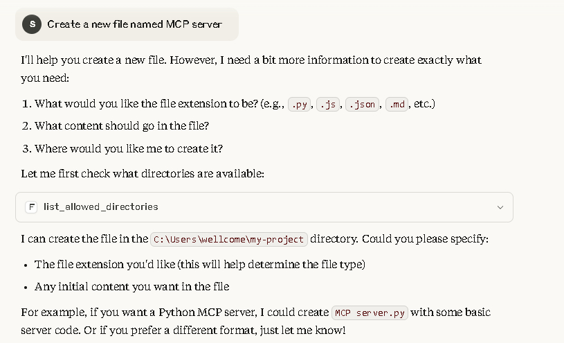 Using File System MCP Server to Claude