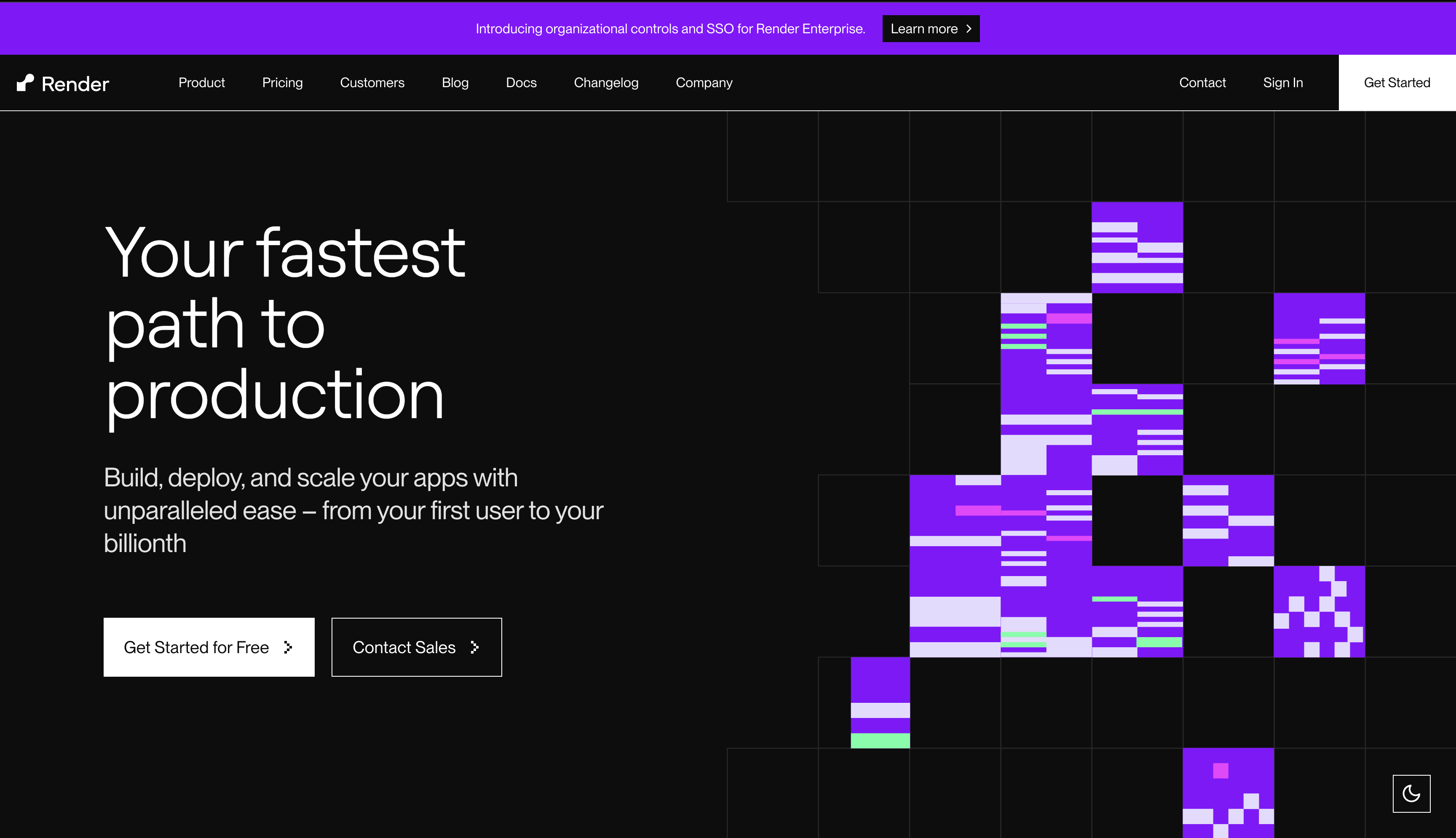 Homepage of Render