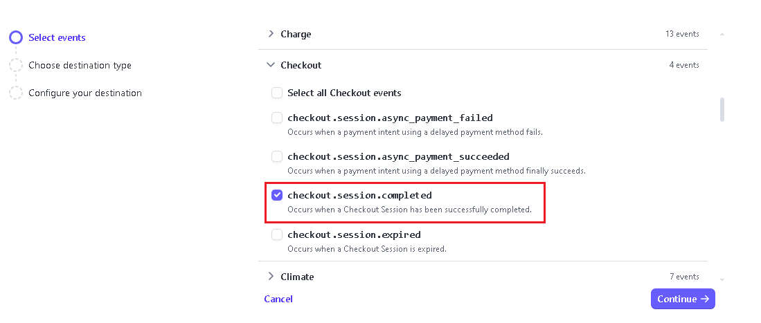 Creating a Stripe Webhooks endpoint