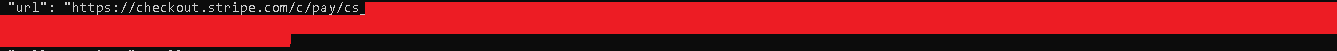 Stripe checkout session terminal output